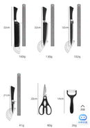 Conjunto de Facas Black Wave 6 Peças – Facas de Aço Inoxidável Profissionais para Cozinha