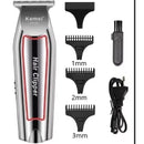 Aparador de Pelos Kemei KM-032 – Máquina de Acabamento Profissional Prateada Bivolt