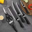 Kit 6 Facas de Churrasco Profissionais Antiaderentes + Amolador