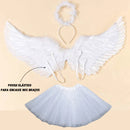 Kit Fantasia de Anjo – Asa, Tiara e Saia para Halloween, Carnaval e Festas
