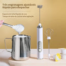 Mixer Elétrico 2 em 1 – Batedor e Misturador para Café, Leite e Claras de Ovos | Utensílio de Cozinha