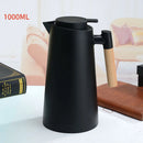 Garrafa Térmica 1L com Termômetro LED – Café e Chá, Design Moderno, Cabo de Madeira