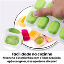 Kit Formas de Gelo com Tampa Rígida e Fundo de Silicone Flexível