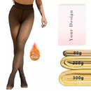 Kit Meia-Calça Transparente Preta com Forro Térmico de Pelúcia