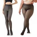 Kit Meia-Calça Transparente Preta com Forro Térmico de Pelúcia
