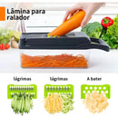 Fatiador e Ralador Profissional 16 em 1 em Aço Inox – Cortador Multiuso de Legumes, Verduras, Frutas e Alimentos