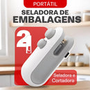 Mini Seladora de Sacos Plásticos 2 em 1 – Portátil, Elétrica e Recarregável via USB