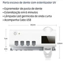 Porta Escova de Dentes com Esterilizador UV e Dispenser de Creme Dental – Suporte Organizador de Escovas