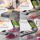 Fatiador e Ralador Profissional 16 em 1 em Aço Inox – Cortador Multiuso de Legumes, Verduras, Frutas e Alimentos