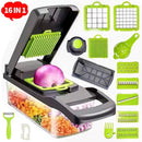 Fatiador e Ralador Profissional 16 em 1 em Aço Inox – Cortador Multiuso de Legumes, Verduras, Frutas e Alimentos