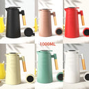 Garrafa Térmica 1L com Termômetro LED – Café e Chá, Design Moderno, Cabo de Madeira