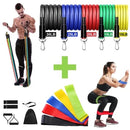 Kit de Treino com Elásticos Extensores + 5 Mini Bands Resistentes