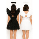 Kit Fantasia de Anjo – Asa, Tiara e Saia para Halloween, Carnaval e Festas