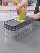 Fatiador e Ralador Profissional 16 em 1 em Aço Inox – Cortador Multiuso de Legumes, Verduras, Frutas e Alimentos