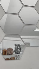 Kit 10 Espelhos Adesivos Decorativos Hexágonos