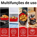 Forma de Silicone Quadrada 16x16cm com Alça – Assadeira para Air Fryer e Forno
