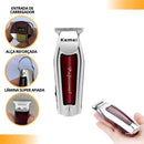 Aparador de Pelos Kemei KM-032 – Máquina de Acabamento Profissional Prateada Bivolt
