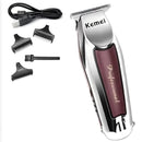Aparador de Pelos Kemei KM-032 – Máquina de Acabamento Profissional Prateada Bivolt