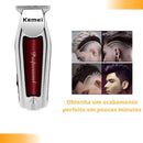 Aparador de Pelos Kemei KM-032 – Máquina de Acabamento Profissional Prateada Bivolt