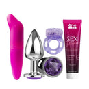 Kit Prazer Intenso – Plug Anal, Vibrador Ponto G, Anel Vibrador e Gel Massageador