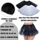 Kit Fantasia de Anjo – Asa, Tiara e Saia para Halloween, Carnaval e Festas