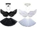 Kit Fantasia de Anjo – Asa, Tiara e Saia para Halloween, Carnaval e Festas