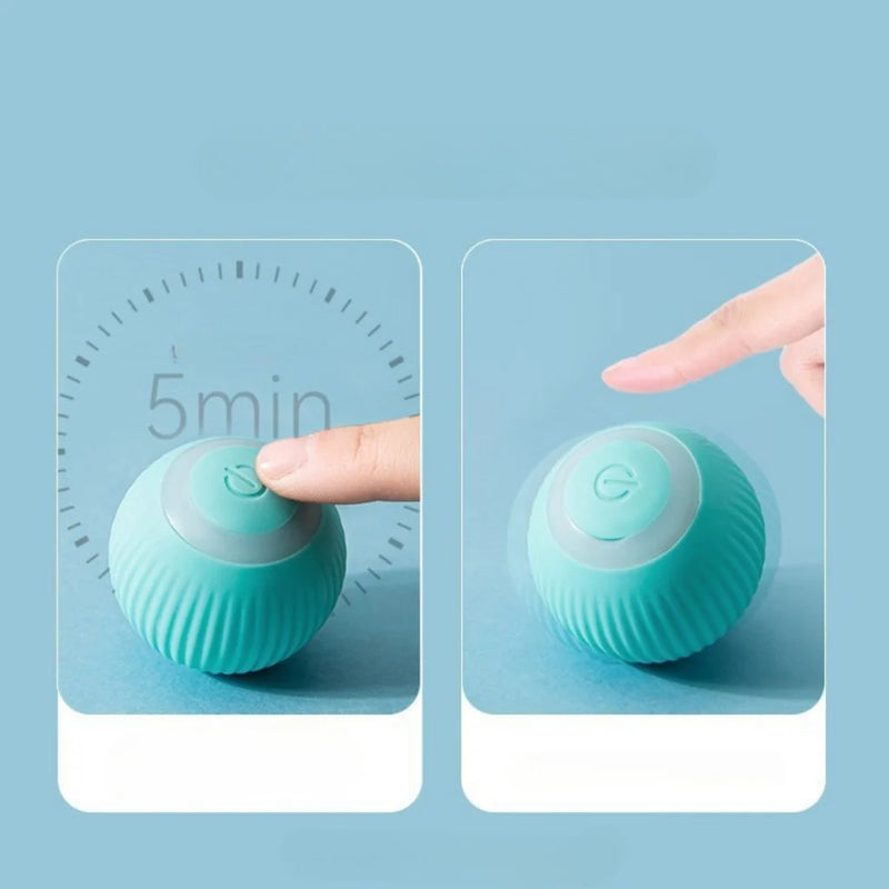 Brinquedo Bola Elétrica Interativa para Gatos e Cães – Rotação Automática USB Recarregável