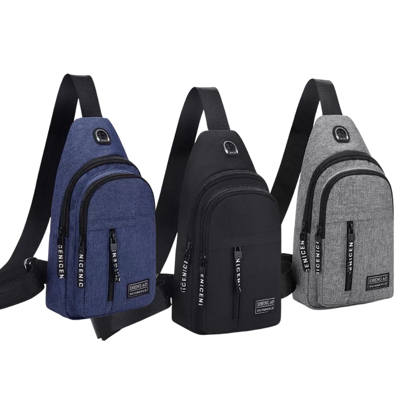 Mochila de Peito Masculina Transversal Impermeável – Bolsa Tiracolo/Pochete
