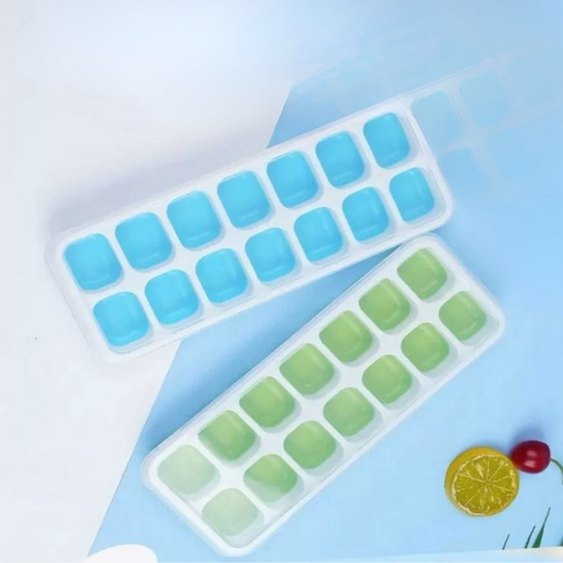Kit Formas de Gelo com Tampa Rígida e Fundo de Silicone Flexível
