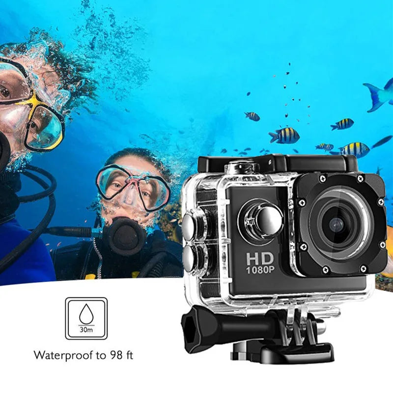 Câmera de Ação 4K Ultra HD – À Prova d’Água com Case + Tela 2.0”