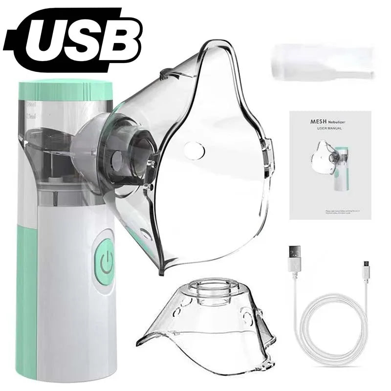 Nebulizador de Malha Silenciosa Portátil – Inalador Médico para Asma e Cuidados Respiratórios