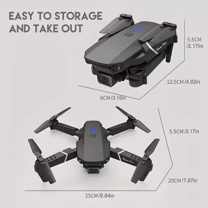 2024 New E88 Pro – Drone FPV WIFI com Câmera HD 4K/1080P