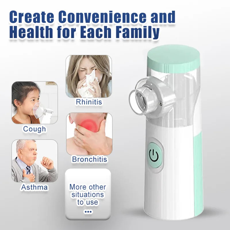 Nebulizador de Malha Silenciosa Portátil – Inalador Médico para Asma e Cuidados Respiratórios