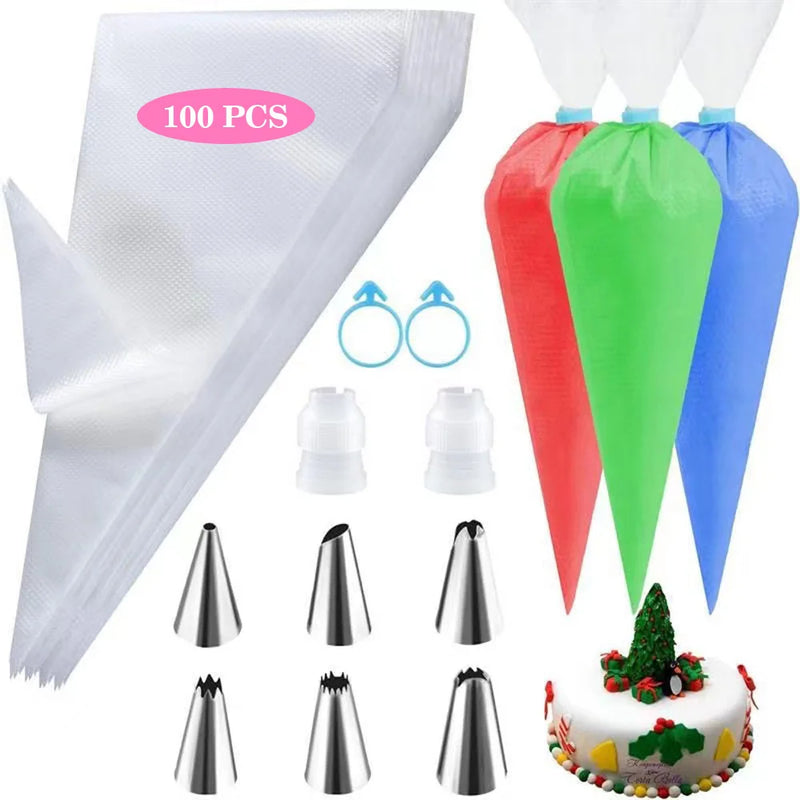 Conjunto de Sacos de Confeitar e Bicos de Aço Inox – Kit Reutilizável para Decoração de Bolos