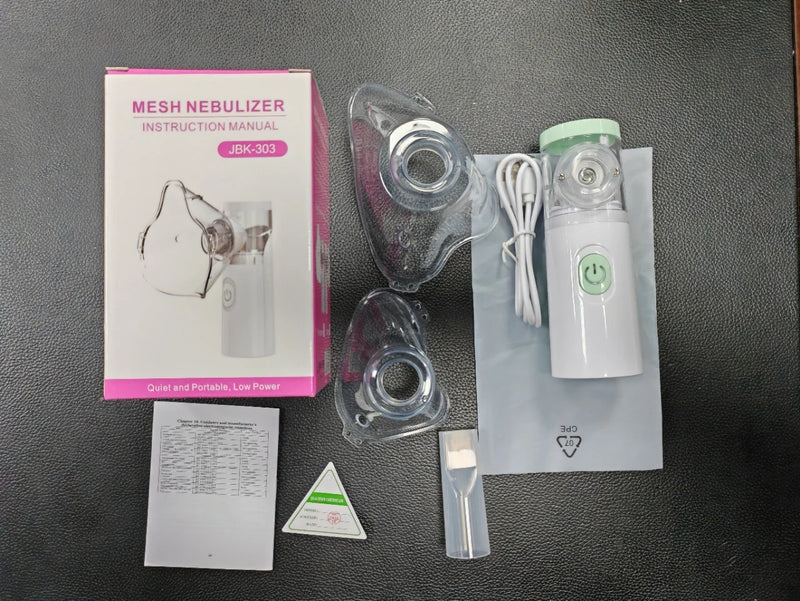 Nebulizador de Malha Silenciosa Portátil – Inalador Médico para Asma e Cuidados Respiratórios