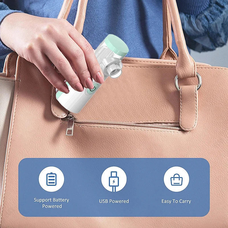 Nebulizador de Malha Silenciosa Portátil – Inalador Médico para Asma e Cuidados Respiratórios