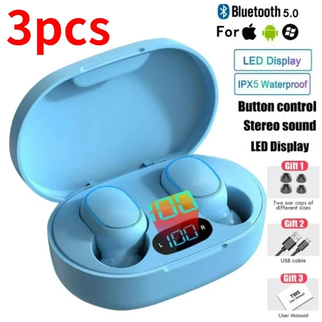 ones de Ouvido Sem Fio E7S TWS – Bluetooth 5.0 com Microfone e Design Esportivo