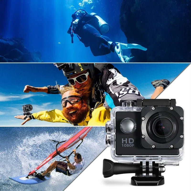 Câmera de Ação 4K Ultra HD – À Prova d’Água com Case + Tela 2.0”