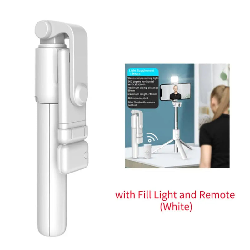 Bastão de Selfie Stick com Luz e Controle Remoto Bluetooth