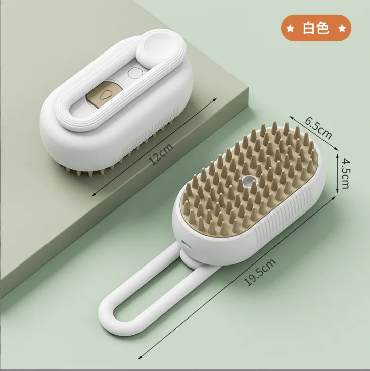 Pente Pulverizador para Pets – Gatos e Cachorros, Pente Elétrico para Remoção de Pelos, Spray com Um Toque, Escova Anti-Pelos Voando e Massagem