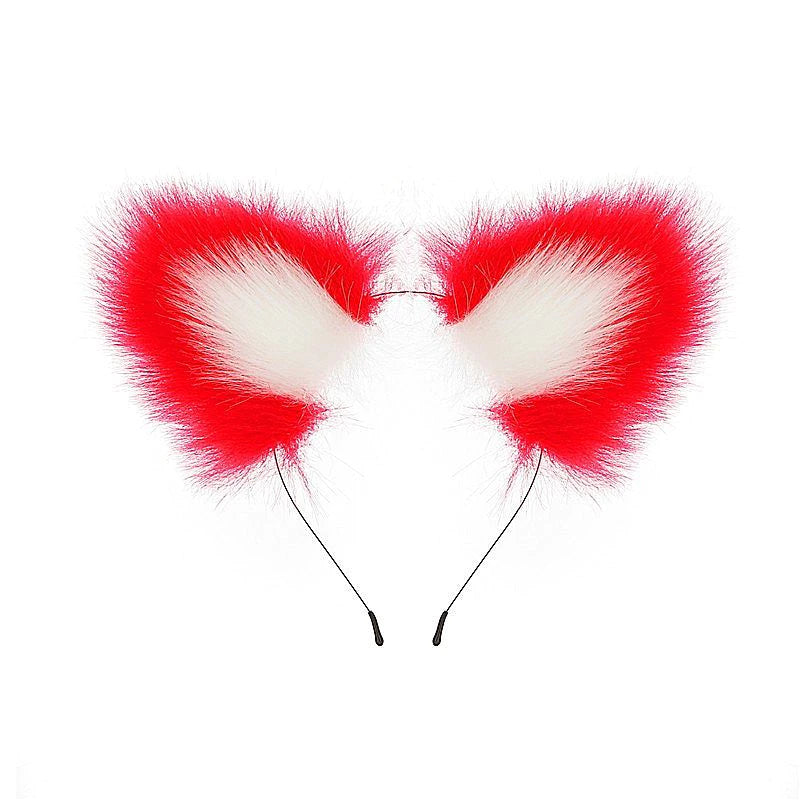 Kit Sensual – Rabo de Coelho com Tiara de Orelhas, Grampos de Metal para Seios e Gargantilha