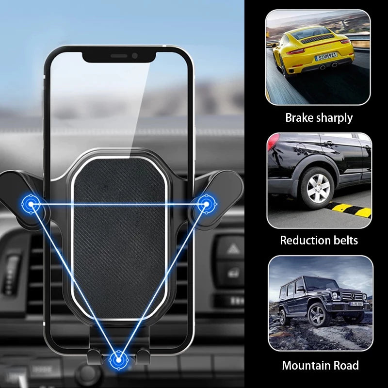 Suporte Veicular para Celular 360° Giratório Universal – Saída de Ar