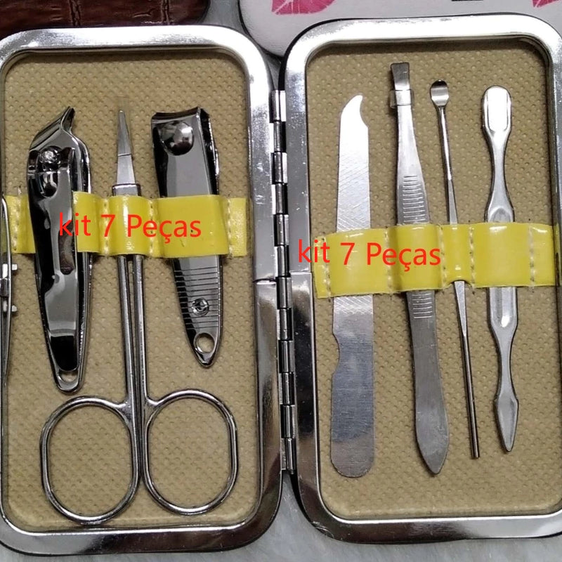 Conjunto 19 Peças Manicure Clippers De Unhas De Aço Inoxidável