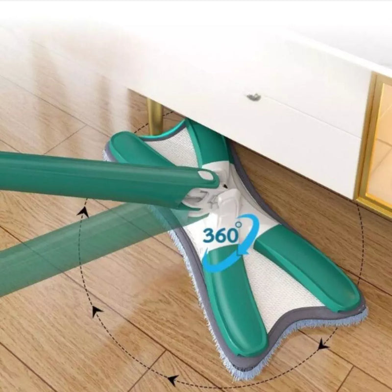 Esfregão Giratório 360° com Refil – Lava e Seca, Torção Automática, Microfibra Multiuso para Limpeza de Pisos e Cozinha