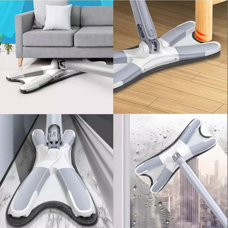 Esfregão Giratório 360° com Refil – Lava e Seca, Torção Automática, Microfibra Multiuso para Limpeza de Pisos e Cozinha