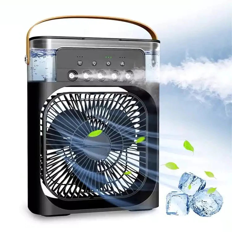 Mini Ar-Condicionado Portátil Climatizador e Umidificador com LED e Reservatório de Água