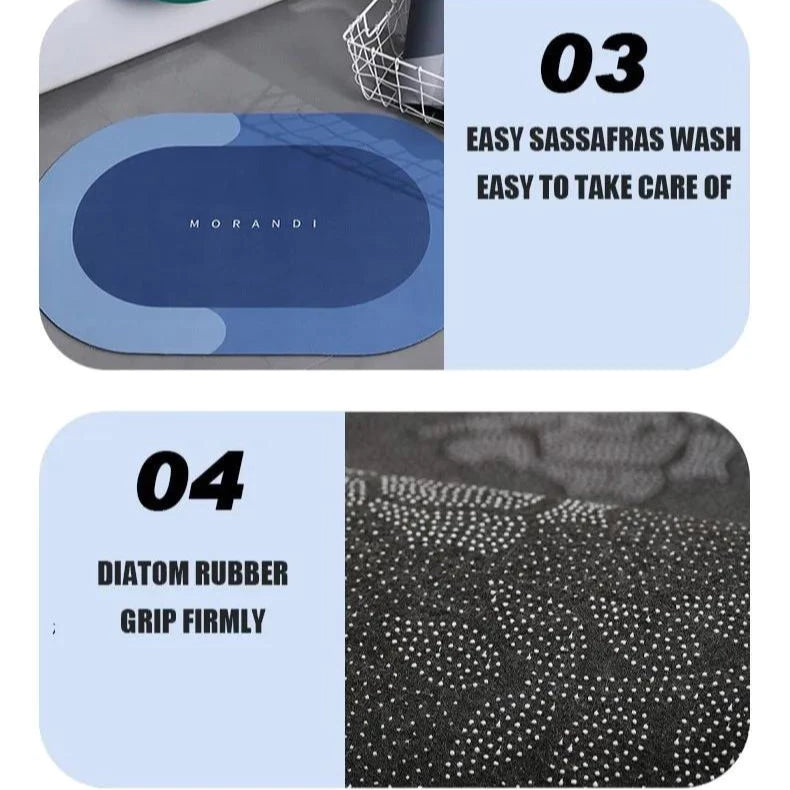 Kit Tapete Super Absorvente para Banheiro – Secagem Rápida, Antiderrapante e Multiuso