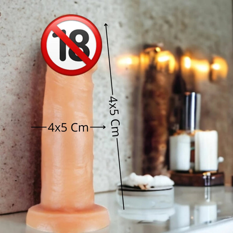 Pênis Realístico Maciço de Borracha – Consolo Grosso e Resistente para Cinta