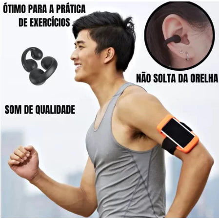 Fone de Ouvido Bluetooth Earcuffs TWS – Condução Óssea Sem Fio