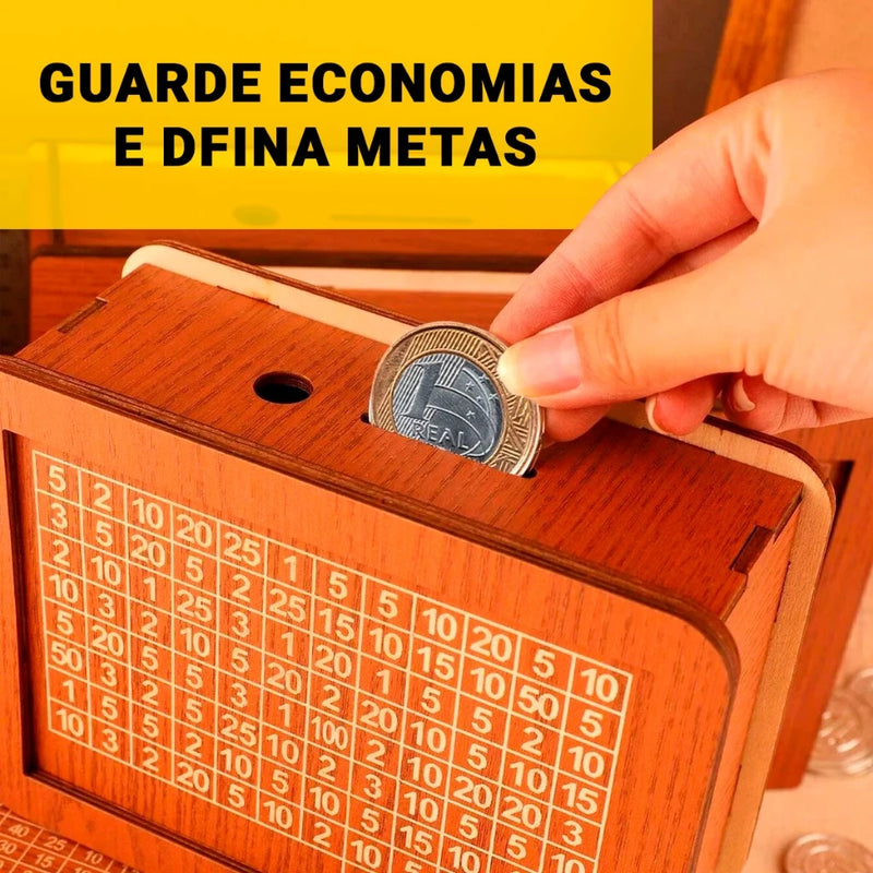 Cofre Desafio 10 Mil Woodbox – Cofrinho de MDF Premium para Poupança